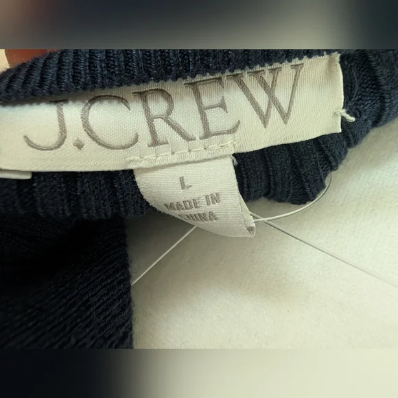 NWT Women's J Crew Sleeveless Ribbed Sweater Dress Navy Blue Size Large - Picture 6 of 6